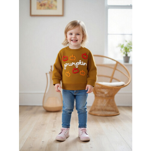 (12-18 Months, Brown) Φούτερ νήπια με μακριά μανίκια. 2
