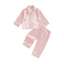 (4-5 Years, Pink) Mädchen-Pyjama-Set mit Sternen, langärmligem Hemd und elastischer Hose – ideal zum Entspannen.
