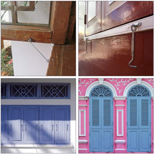 1.7' RustResistant Galvanized Cabin Hook Door Latch for Wooden Doors and Windows, 4pcs 2