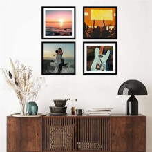Zwarte Muziekplatenlijst, 2-Pack, Display 12"X12" Vinyl LP-Hoezen, Inclusief Ophangbeugel