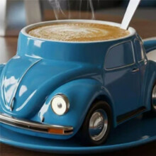 Funny Beetle Shaped Coffee Mug Unique Handmade Beetle-Shaped Coffee Cup Novelty Car-Shaped Tea Cup for Desktop Ornament
