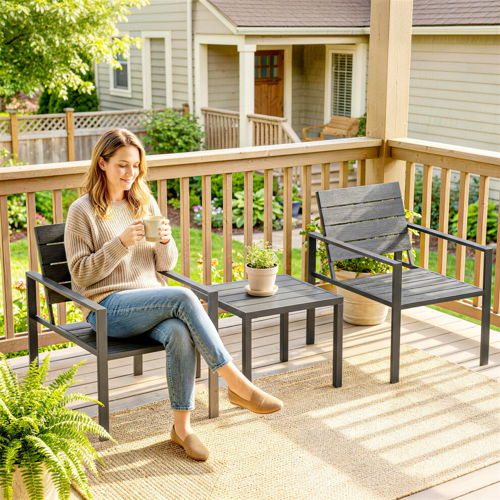 Outsunny 3 Pieces Garden Bistro Set For 2, Outdoor Bistro Table And Chairs