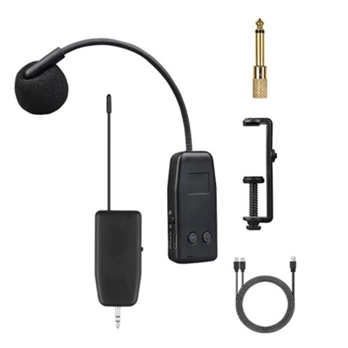 2.4G Wireless Microphone System for Violin, Cello, Guitar Clip- Transmitter and Receiver, 50 Meters Range