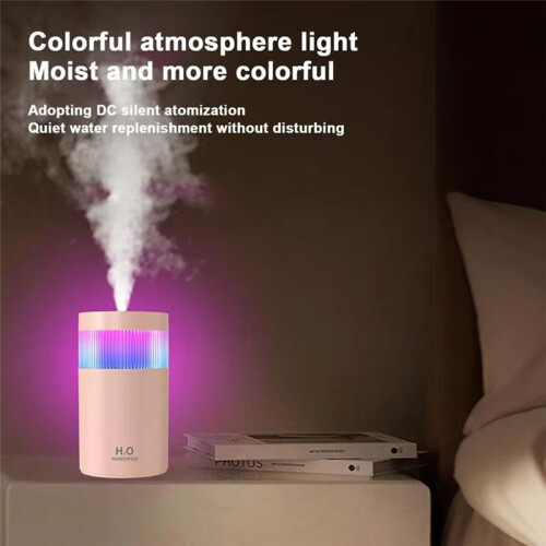 Compact USB Humidifier with Night Light, Desktop Atomizer for Home,Ultra-Quiet Operation Water Replenisher A 2