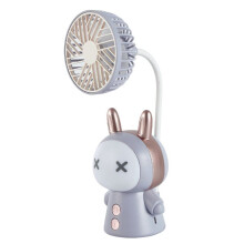 Fan Cartoon Portable Fan with Night Light USB Rechargeable Operated Folding Small Fan for Table Study Desk Lamp C