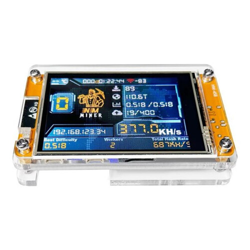 2 Peças Bitcoin NerdMiner V2 NMMiner Hashrate 477KH/S ESP32 2.8 Polegadas Display Crypto Solo Loteria ESP32-2432S028R DROOM 1