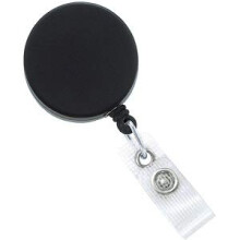 5 Pack Black Chrome HeavyDuty Retractable ID Badge Holder with Belt Clip and 34in Wire Cord