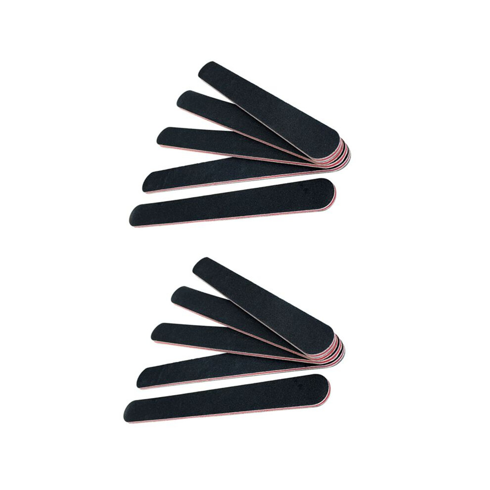 Semoic 10Pcs Black Double-Sided Nail File With Sandpaper Strips For Nail Buffing And Smoothing