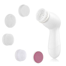 Set di Dispositivi per La Pulizia del Viso Impermeabili con 5 Testine, Dispositivo Elettrico per La Pulizia del Viso, Scrub Delicato e Profondo