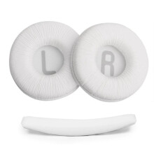 Replacement Leather Earpads & Headband Cover for T500BT T450 Tune600 T510BT Comfortable Headphone Cushions White
