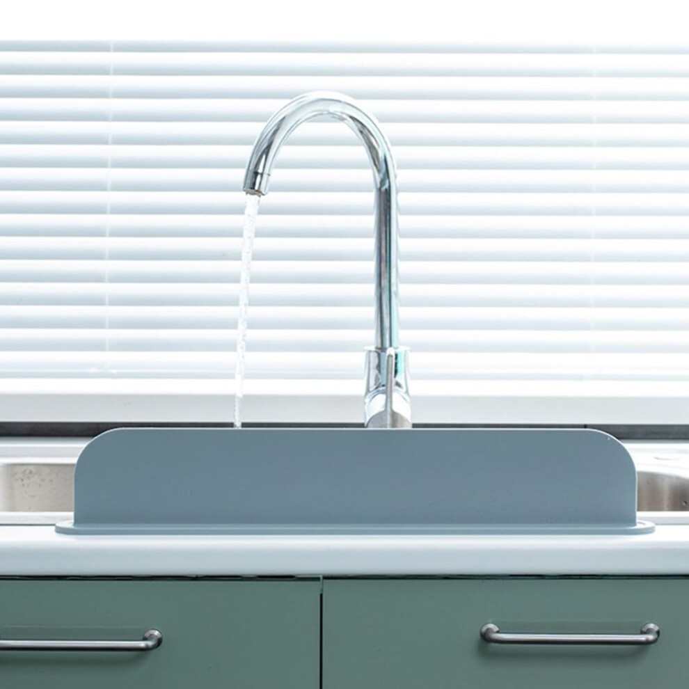Sink Splash Guard Silicone Protector For Kitchen And Bathroom, Nonslip Grey Water Barrier 9169991260044