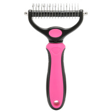 Deshedding Brush For Dogs And Cats Dual Sided Undercoat Rake That Minimizes Shedding While Ensuring Skin Safe Grooming With Ergonomic Non Slip Handle