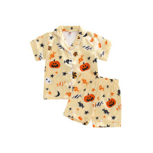 (4-5 Years, Orange) Conjunto pijama Halloween de satén.