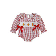 (6-12 Months, Red) Vánoční overal pro miminka, dívčí, s dlouhým rukávem a perníkovým mužem, na každý den