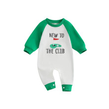 (3-6 Months, Green) Salopă de toamnă pentru bebeluși, cu imprimeu de golf, cu mânecă lungă și guler rotund, lungime completă