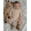 (6-9 Months, Beige) Φθινοπωρινό μονόχρωμο πλεκτό ολόσωμη φόρμα 3