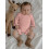 (6-9 Months, Pink) Φθινοπωρινό μονόχρωμο πλεκτό ολόσωμη φόρμα 8