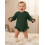 (6-9M, army green) Φθινοπωρινό μονόχρωμο πλεκτό ολόσωμη φόρμα 7