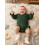 (6-9M, army green) Φθινοπωρινό μονόχρωμο πλεκτό ολόσωμη φόρμα 3