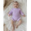 (3-6 Months, Purple) Φθινοπωρινό μονόχρωμο πλεκτό ολόσωμη φόρμα 6