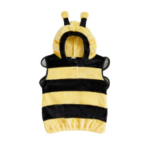 (12-18 Months, Yellow) Dziecięcy kostium na Halloween, kamizelka z kapturem w paski i bez rękawów ze skrzydłami, kostium pszczoły cosplay