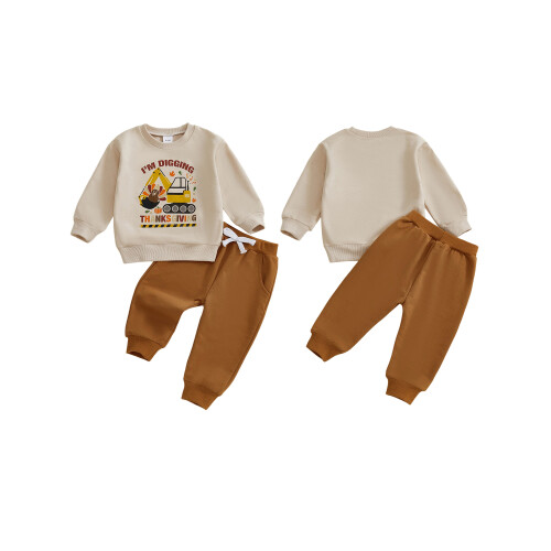 (5-6 Years, Apricot) Set de 2 pantaloni elastici. 1