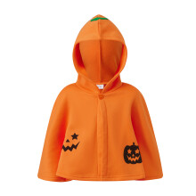 (4-5 Years, Orange) Capa infantil de Halloween, capa con capucha de calabaza naranja, disfraz de cosplay para fiestas y espectáculos.