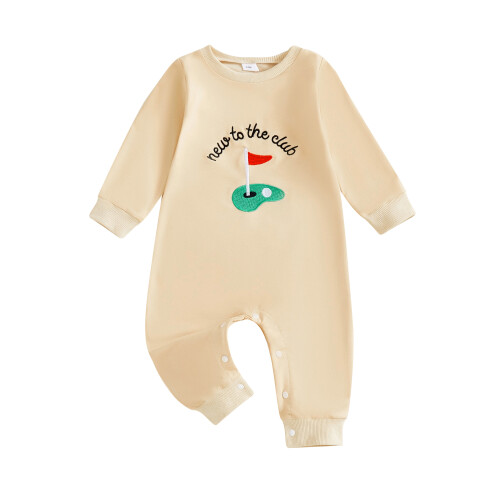 (6-9 Months, Apricot) Φθινοπωρινή φόρμα για στρογγυλή λαιμόκοψη