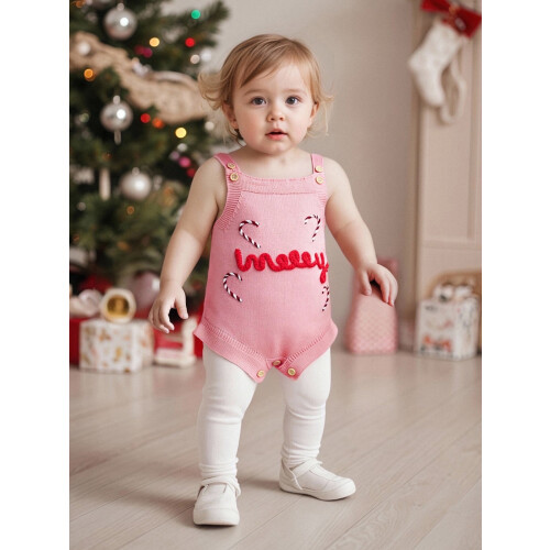 (3-6 Months, Pink) Tutina natalizia per e feste. 2