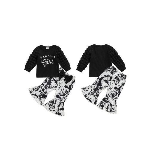 (12-18 Months, Black) Σετ παντελονιών 2 αγελάδας, μακρυμάνικη. 1