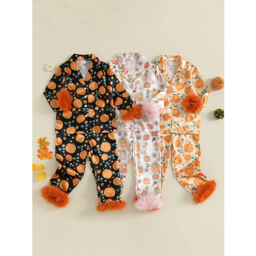 (5-6 Years, Black) Σετ πιτζάμες Halloween για μωρά 1