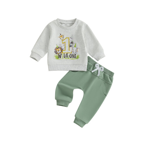 (6-12 Months, Green) Conjunto de primer ropa infantil. 1