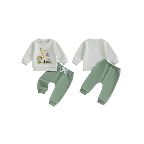 (6-12 Months, Green) Conjunto de primer ropa infantil. 2