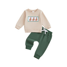 (18-24 Months, Green) Vánoční oblečení pro výstřih, výšivka.