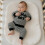 (0-6 Months, Black) Σετ ριγέ παιδικών κέντημα, φθινοπωρινά. 4