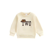 (2-3 Years, Beige) Trui met lange mouwen en ronde hals voor peuters en peuters, geschikt voor een verjaardag.