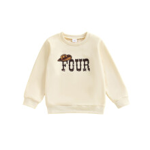 (4-5 Years, Beige) Trui met lange mouwen en ronde hals voor peuters en peuters, geschikt voor een verjaardag.
