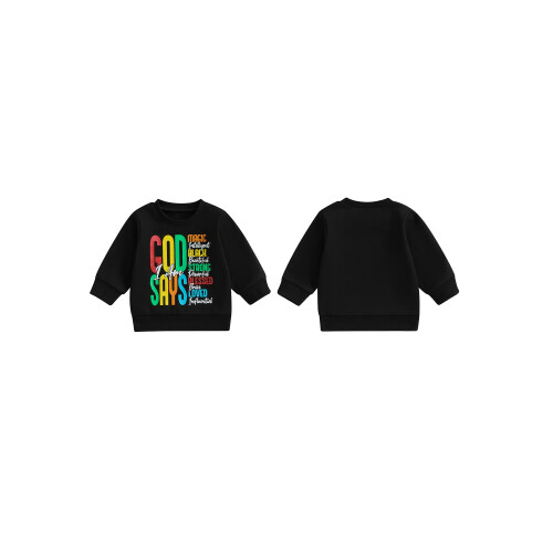 (18-24 Months, Black) Φούτερ Νήπια με Λαιμόκοψη, Μακρυμάνικο 1