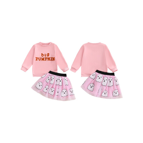 (4-5 Years, Pink) Σετ φούστας 2 σχέδιο φάντασμα. 1