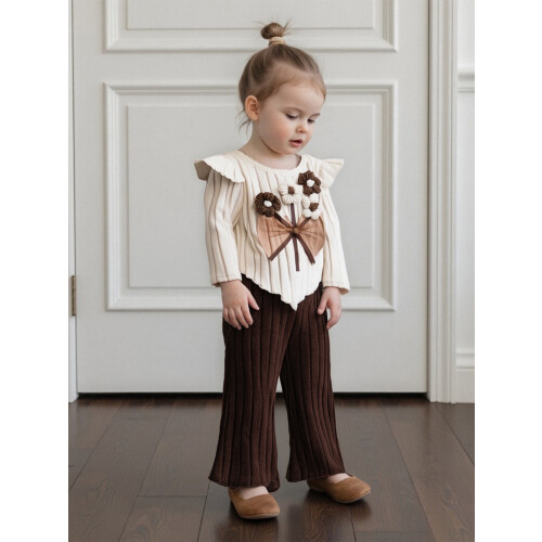 (2-3 Years, Khaki) Ensemble 2 pièces taille élastique 2