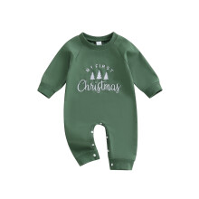(3-6 Months, Green) Salopetă de Crăciun lungime completă