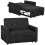 Homcom HOMCOM 2 Seater Sofa Bed Convertible Bed Settee with Pillows, Black 2