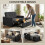 Homcom HOMCOM 2 Seater Sofa Bed Convertible Bed Settee with Pillows, Black 4
