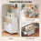 Homcom HOMCOM Folding Dining Table, Rolling Drop Leaf Table with Hidden Shelf 4