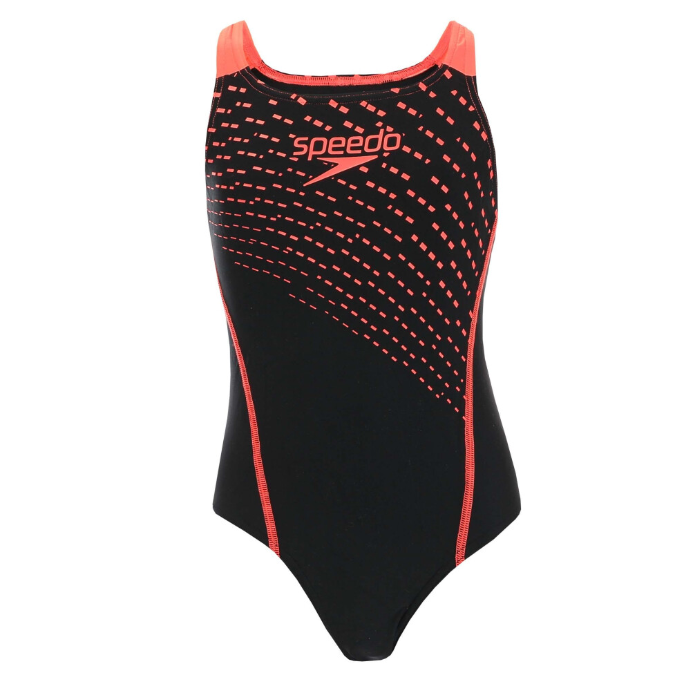 Speedo Girls Eco Endurance Medalist One Piece Swimsuit Black