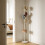 Living And Home Freestanding Coat Rack with Marble Base, White 2