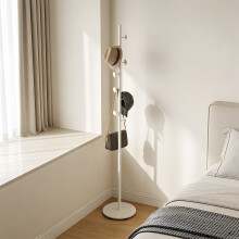 Freestanding Coat Rack with Marble Base, White