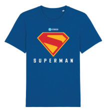 (L, Cobalt Blue) Superman Unisex Adult 2025 Classic Logo T-Shirt