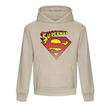 (XXL, Natural) Superman Unisex Adult Classic Logo Hoodie