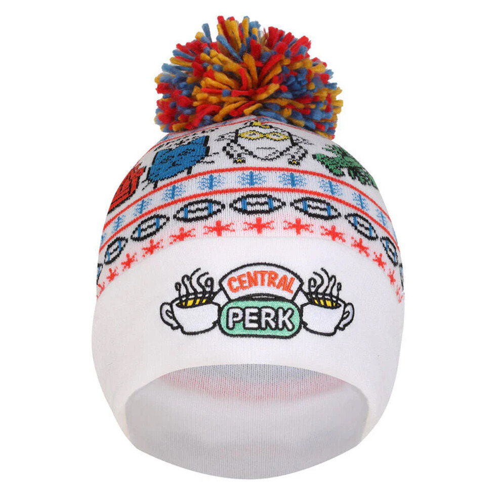 Friends Unisex Adult Central Perk Pom Pom Skiing Beanie Multicoloured